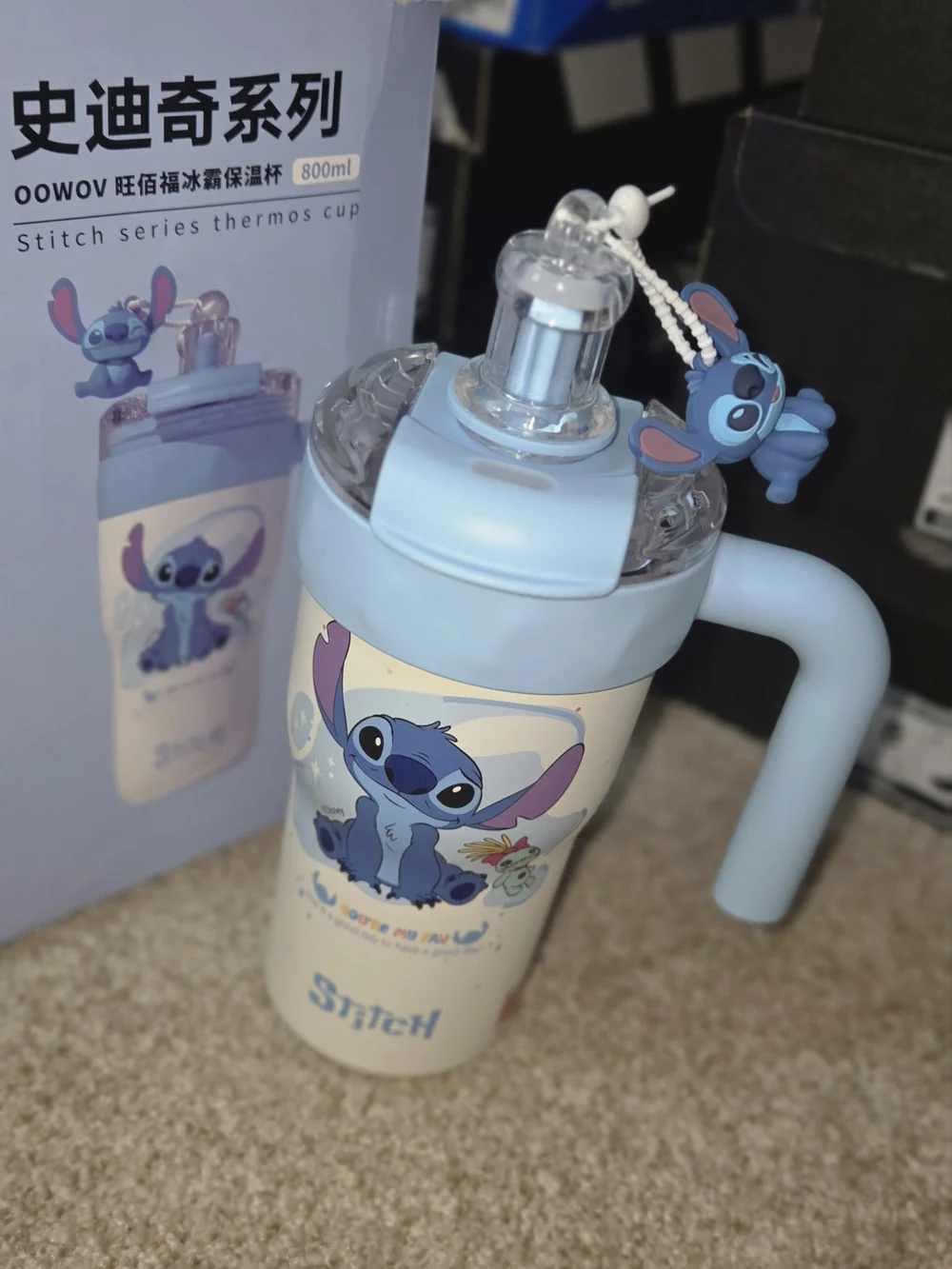 Stitch Thermos Cup - Blue & Cream 800ml/27oz
